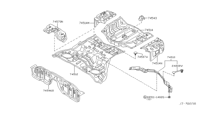 2003 Infiniti G35 Floor Panel (Rear) Diagram 2