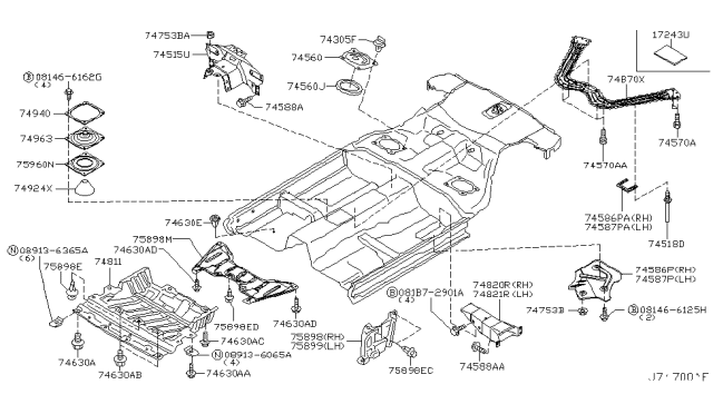 2003 Infiniti G35 Floor Fitting Diagram 3