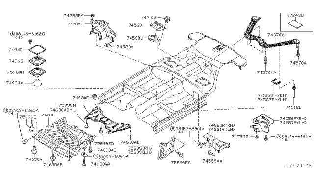 2004 Infiniti G35 Coupe Floor Fitting Diagram 4