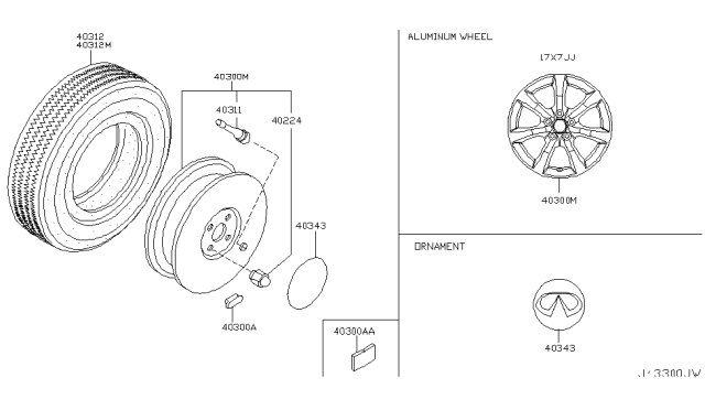 2007 Infiniti G35 Road Wheel & Tire Diagram 4