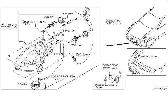 2004 Infiniti G35 Coupe Headlamp Diagram 1