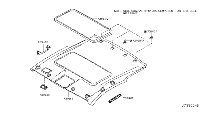2006 Infiniti G35 Roof Trimming Diagram 7