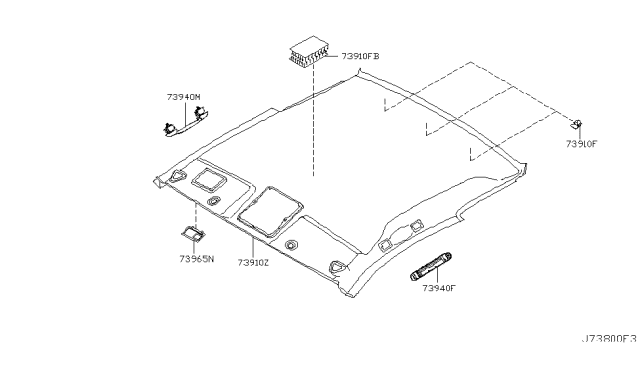 2004 Infiniti G35 Coupe Roof Trimming Diagram 3