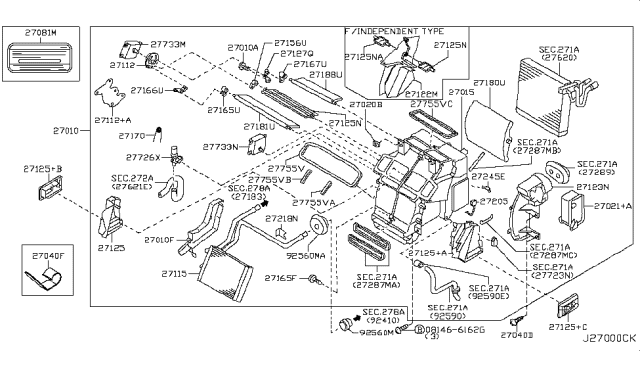 2004 Infiniti G35 Ac Air Blend Actuator Motor Diagram for 27732-8J100