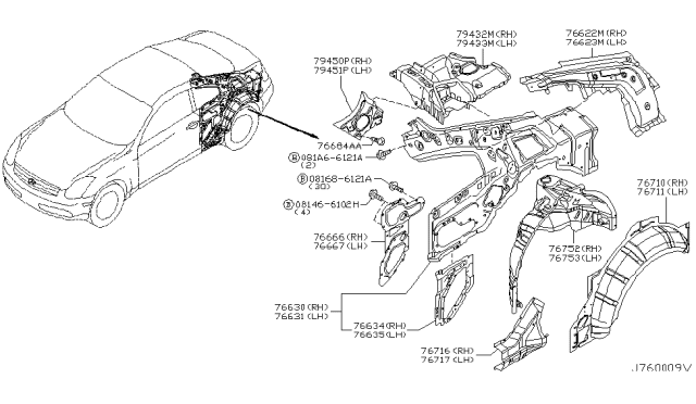 2006 Infiniti G35 Body Side Panel Diagram 4