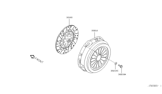 2004 Infiniti G35 Disc Assy-Clutch Diagram for 30100-CD018