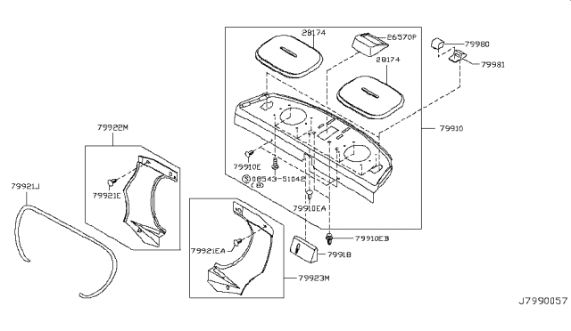 2005 Infiniti G35 Rear Trimming Diagram 1