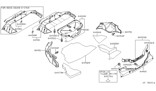 2003 Infiniti G35 Coupe Trunk & Luggage Room Trimming Diagram 2