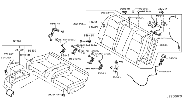 2004 Infiniti G35 Coupe Rear Seat Diagram 2