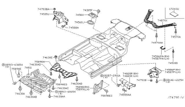 2004 Infiniti G35 Floor Fitting Diagram 6