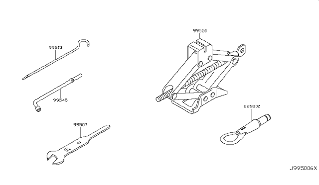 2006 Infiniti G35 Tool Kit & Maintenance Manual Diagram 1