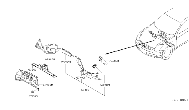 2005 Infiniti G35 Coupe Dash Panel & Fitting Diagram 1