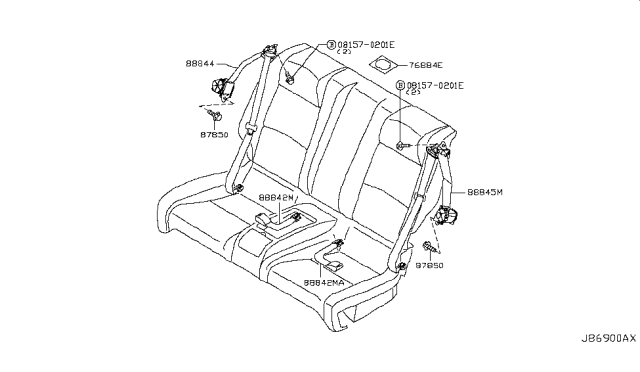 2007 Infiniti G35 Insulator-Pillar Diagram for 76884-AM801