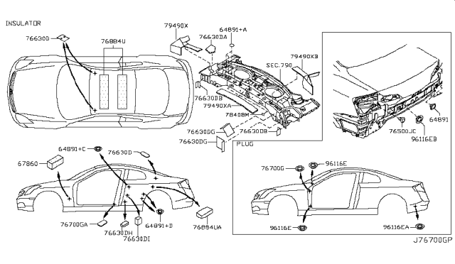 2005 Infiniti G35 Body Side Fitting Diagram 8