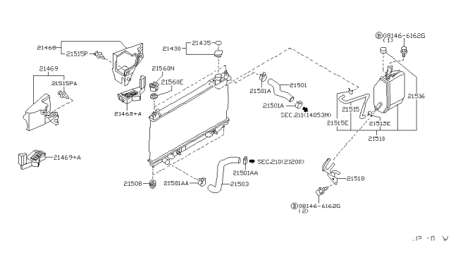 2004 Infiniti G35 Radiator,Shroud & Inverter Cooling Diagram 8