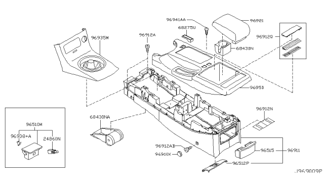 2004 Infiniti G35 Boot Console Diagram for 96935-AM704