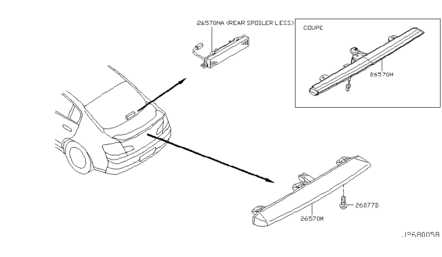 2006 Infiniti G35 Lamp Assembly-Stop,High Mounting Diagram for 26590-AL520