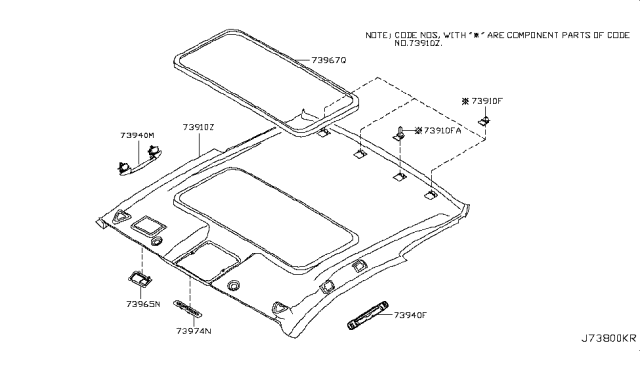 2006 Infiniti G35 Roof Trimming Diagram 1