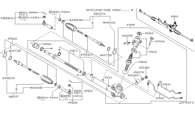 2005 Infiniti G35 Power Steering Gear Diagram 2