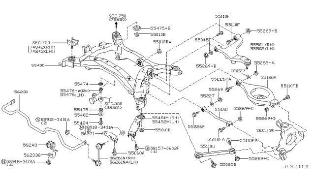 2004 Infiniti G35 Rear Suspension Diagram 3