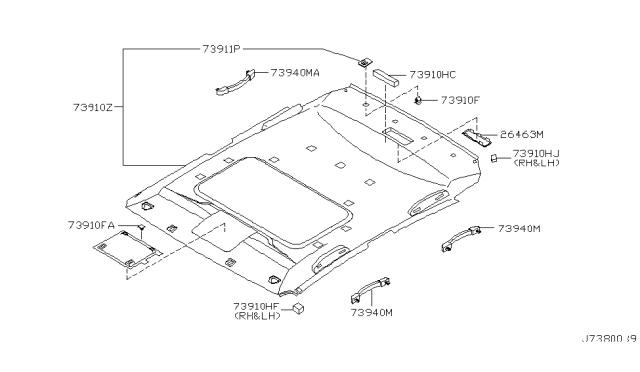 2004 Infiniti M45 Roof Trimming Diagram 2