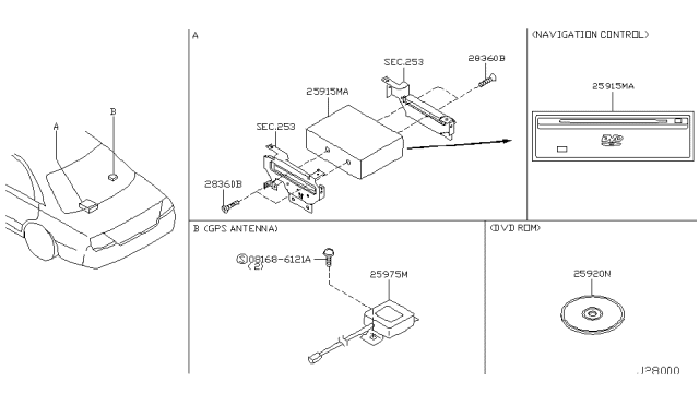 2003 Infiniti M45 Antenna Assy-Gps Diagram for 25975-CR910