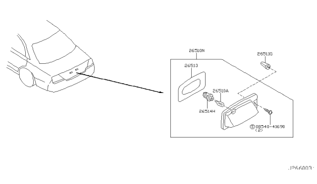 2003 Infiniti M45 License Plate Lamp Diagram