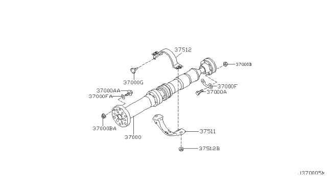 2003 Infiniti M45 Propeller Shaft Diagram 2