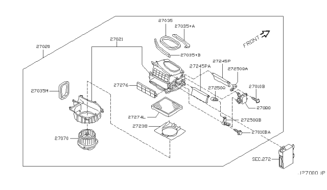 2004 Infiniti M45 Heater & Blower Unit Diagram 1