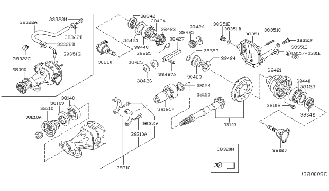 2004 Infiniti M45 Final Drive Assembly Diagram for 38301-0C202