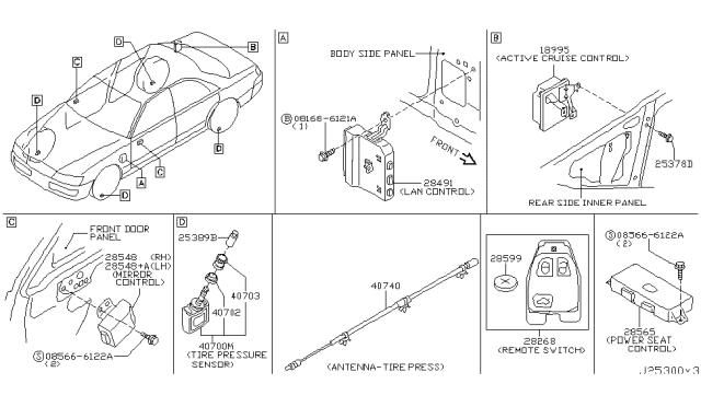 2004 Infiniti M45 Control Assembly Diagram for 28491-CR901