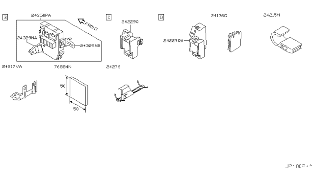 2004 Infiniti M45 Block-Junction Diagram for 24350-CR910