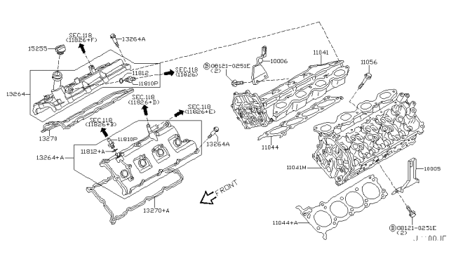 2004 Infiniti M45 Cylinder Head & Rocker Cover Diagram 1