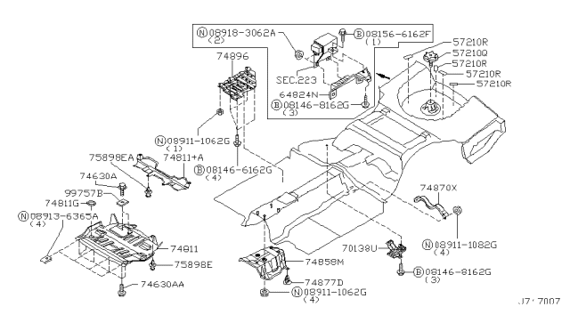 2004 Infiniti M45 Floor Fitting Diagram 1