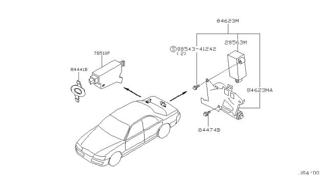 2004 Infiniti M45 Trunk Lid Closure Assembly Diagram for 84622-AH300