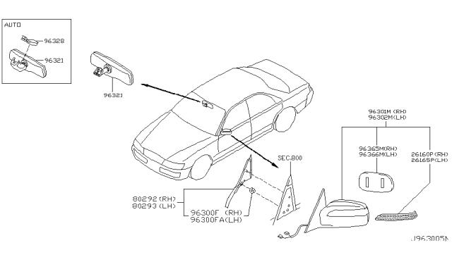 2003 Infiniti M45 Cover-Front Door Corner,Inner RH Diagram for 80292-AG000