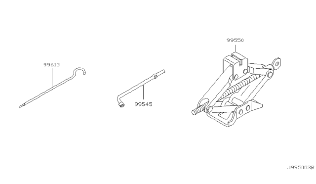 2004 Infiniti M45 Jack Complete Diagram for 99550-AT300