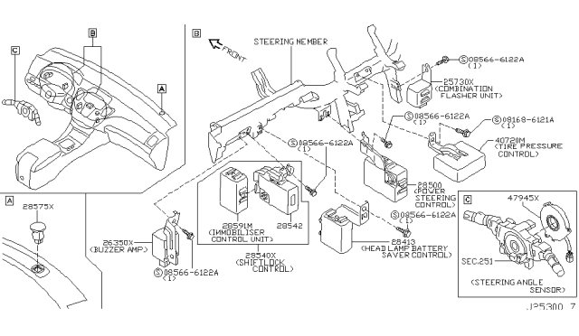 2003 Infiniti M45 Control Assembly-Power Steering Diagram for 28500-CR900
