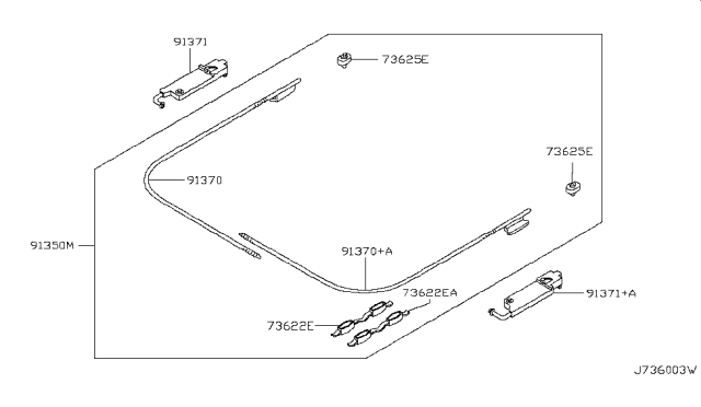 2004 Infiniti M45 Sun Roof Parts Diagram 1