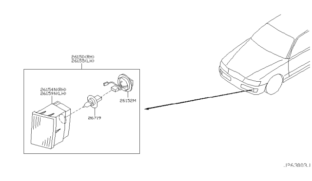 2004 Infiniti M45 Lamp Assembly-Fog,RH Diagram for 26150-CR925