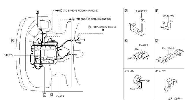 2004 Infiniti M45 Harness Assembly-EGI Diagram for 24011-CR900