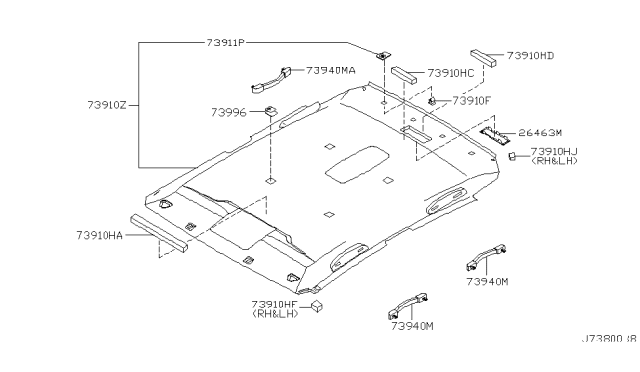 2003 Infiniti M45 Bracket - Personal Lamp Diagram for 26463-AG000