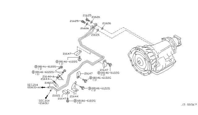 2003 Infiniti M45 Auto Transmission,Transaxle & Fitting Diagram 2