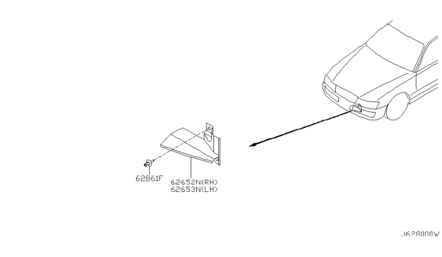 2004 Infiniti M45 Apron - Front, LH Diagram for 62653-CR100