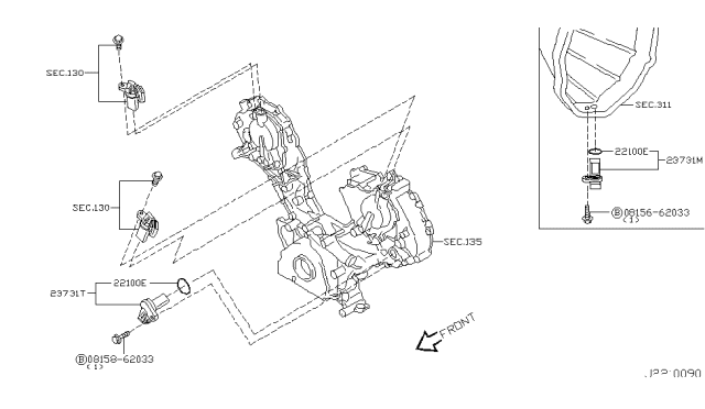 2004 Infiniti M45 Distributor & Ignition Timing Sensor Diagram