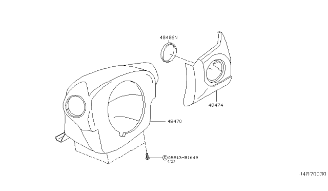 2003 Infiniti M45 Steering Column Shell Cover Diagram