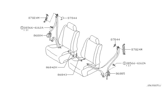 2004 Infiniti M45 Belt Assembly-Front Seat Buckle Diagram for 86842-CR900