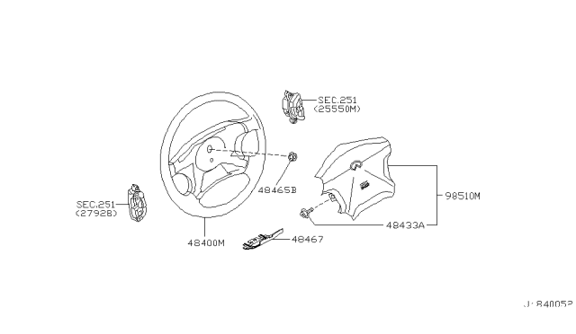 2003 Infiniti M45 Lid-Steering,Lower Diagram for 48467-AU000