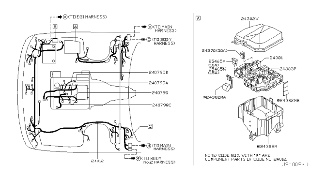 2004 Infiniti M45 Cover-Relay Box Diagram for 24382-CR900