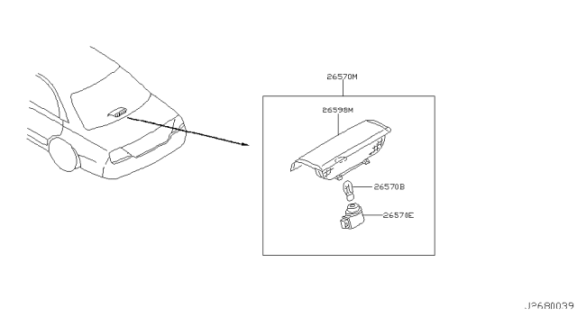 2003 Infiniti M45 Rim-Stop Lamp Diagram for 26598-CR001